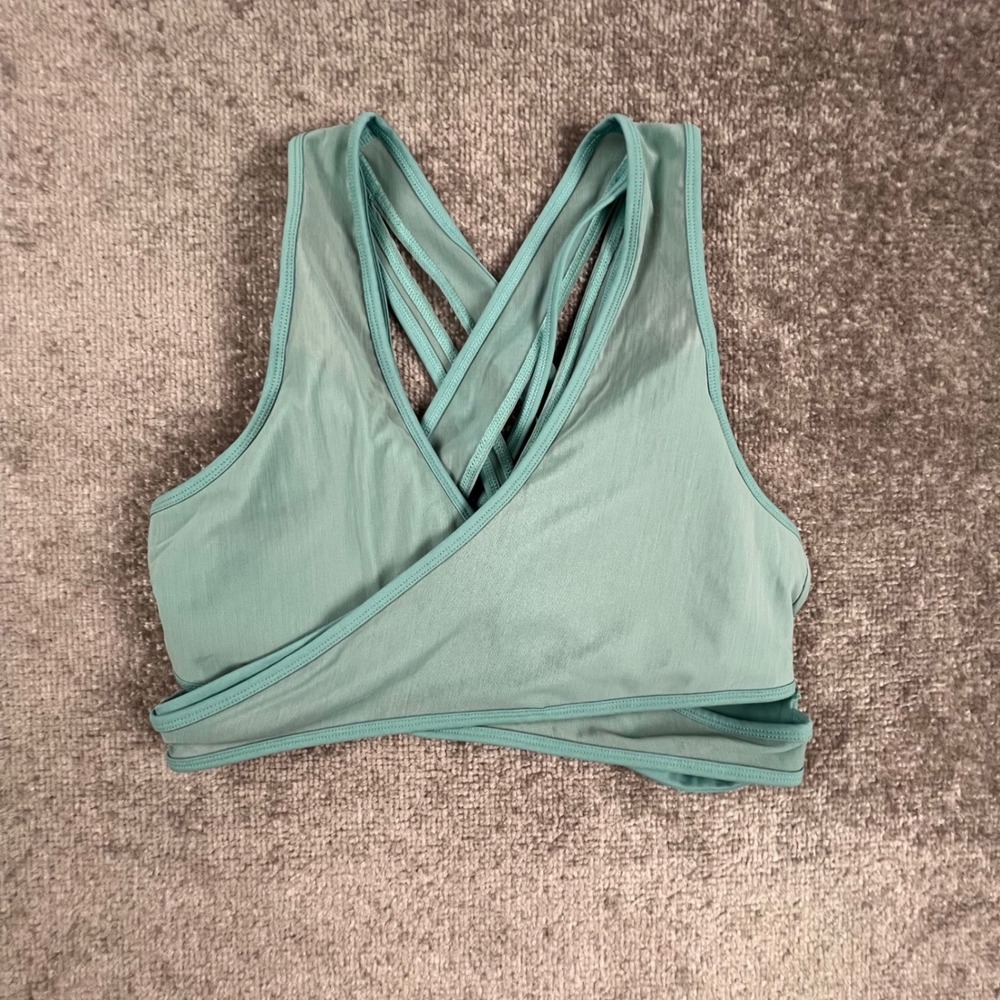 Fabletics Teal Crossover Strappy Mesh Active Shorts BA2045700-1290-17050 Large